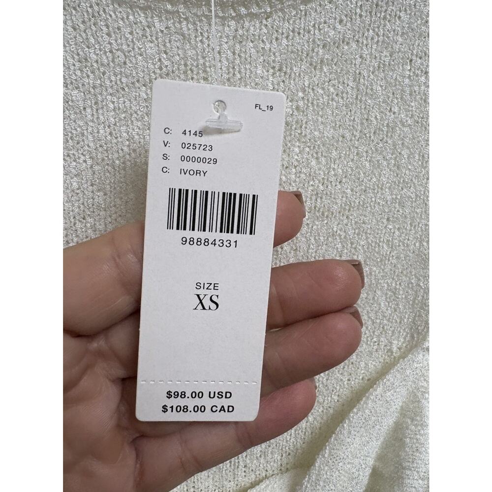 Sunday in Brooklyn Ivory Knit Maxi Cover Up Bow Front Sleeveless Size XS NWT - Picture 5 of 6